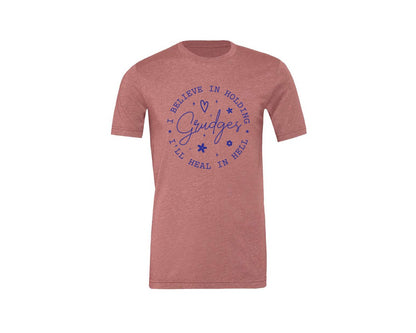 brand:Generic|color:Heather Mauve|I Believe In Holding Grudges Ill Heal Graphic T-Shirt