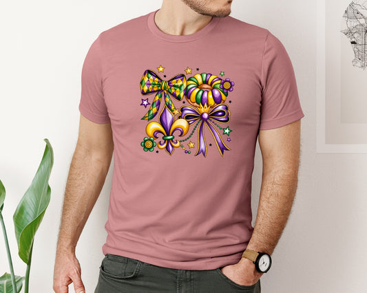 Mardi Gras Coquette Fleur De Lis Graphic T-Shirt