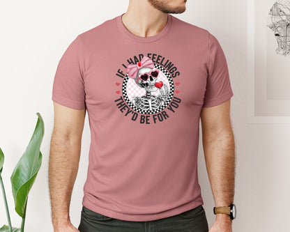 brand:Bella Canvas|color:Heather Mauve|Funny Skeleton Valentine 4 Graphic T-Shirt