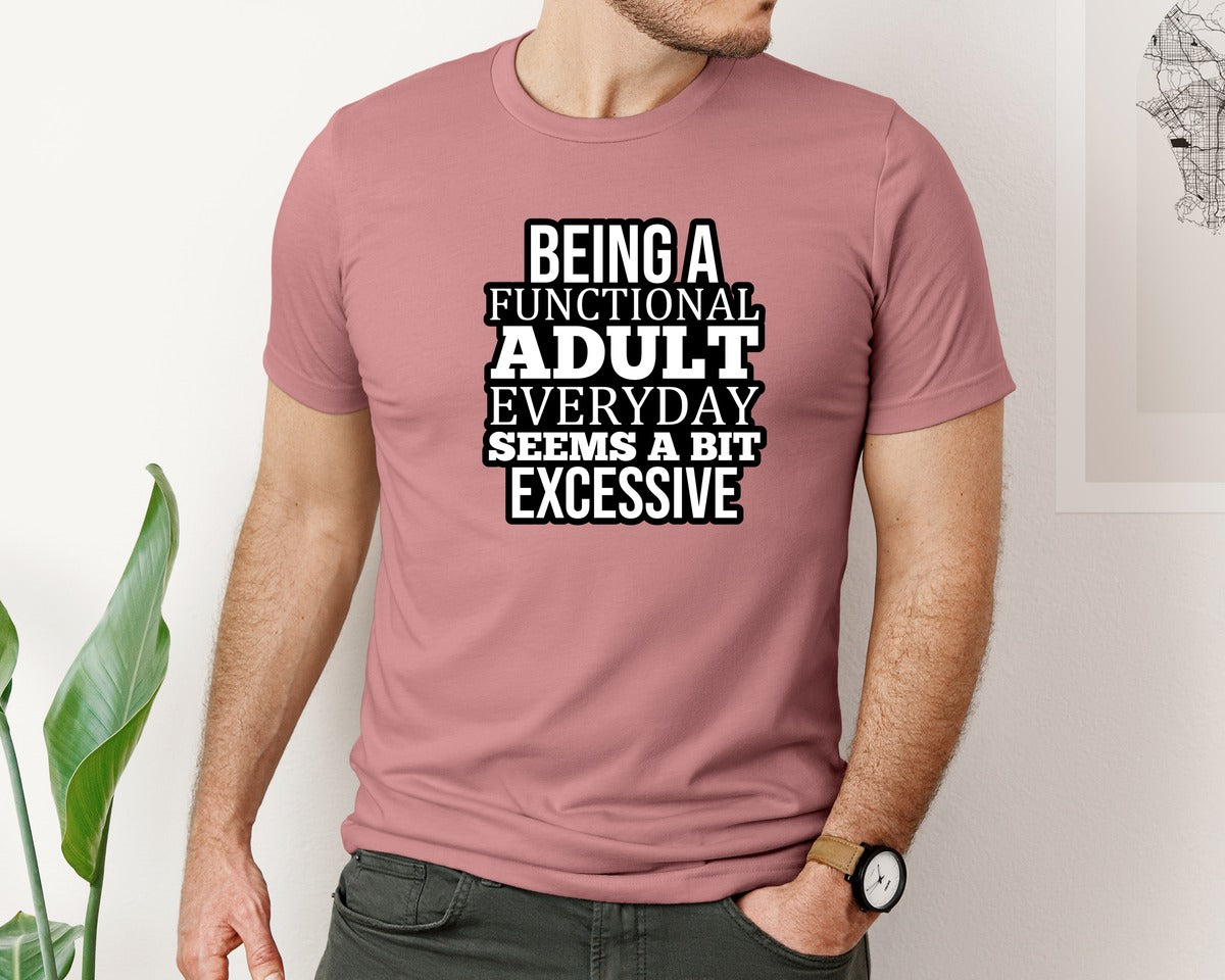 brand:Bella Canvas|color:Heather Mauve|Funny Sarcastic Saying Adult 2 Graphic T-Shirt