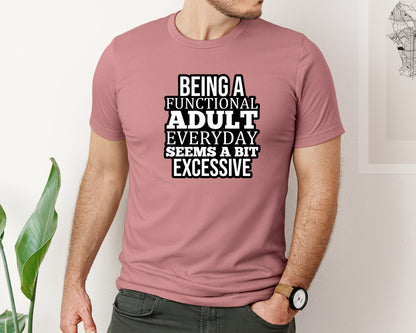 brand:Bella Canvas|color:Heather Mauve|Funny Sarcastic Saying Adult 2 Graphic T-Shirt