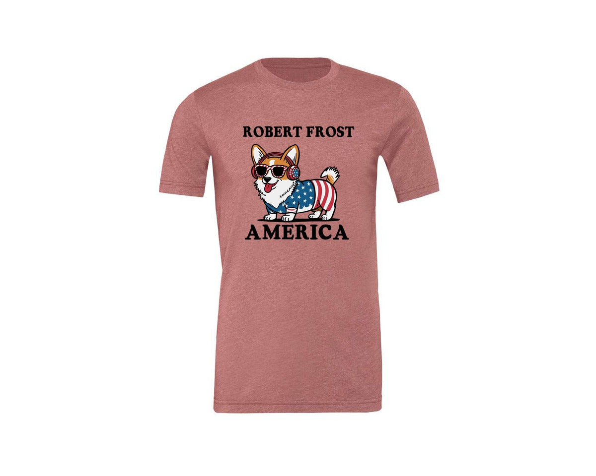 brand:Generic|color:Heather Mauve|Corgi Dog 4Th Of July Graphic T-Shirt