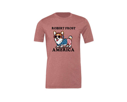 brand:Generic|color:Heather Mauve|Corgi Dog 4Th Of July Graphic T-Shirt