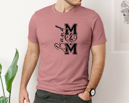 brand:Bella Canvas|color:Heather Mauve|Marching Band Mom Shirt Design Graphic T-Shirt