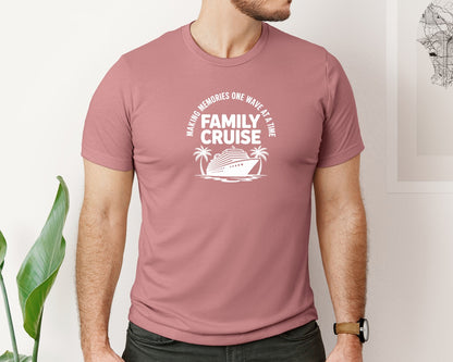 brand:Bella Canvas|color:Heather Mauve|Family Cruise Make Memories On The Ocean Graphic T-Shirt