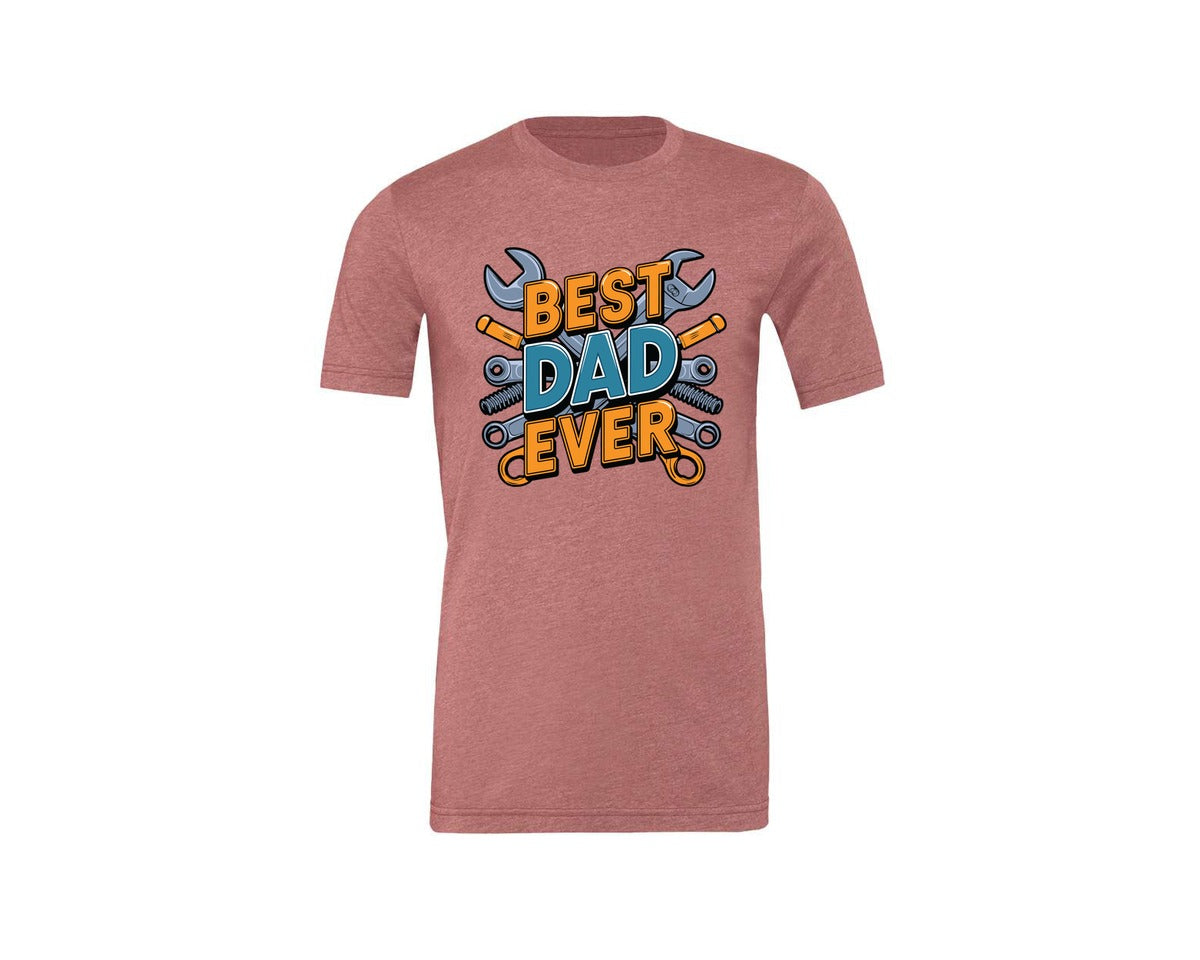 brand:Generic|color:Heather Mauve|Mechanic Dad 3 Graphic T-Shirt