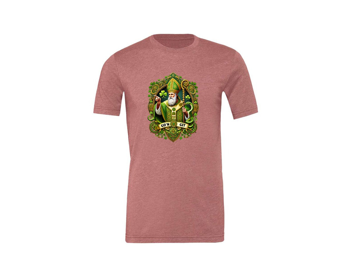 brand:Generic|color:Heather Mauve|St Patricks Day Saint Patrick Graphic T-Shirt