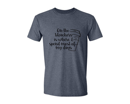 brand:Generic|color:Heather Navy|On The Bleachers Sports Mom Graphic T-Shirt
