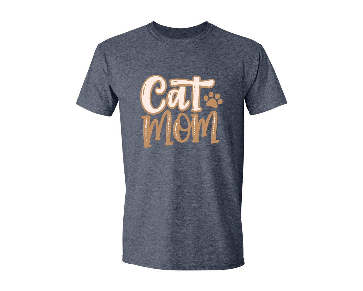 brand:Generic|color:Heather Navy|Cat Mom Cute Crazy Cat Lady Quote Graphic T-Shirt