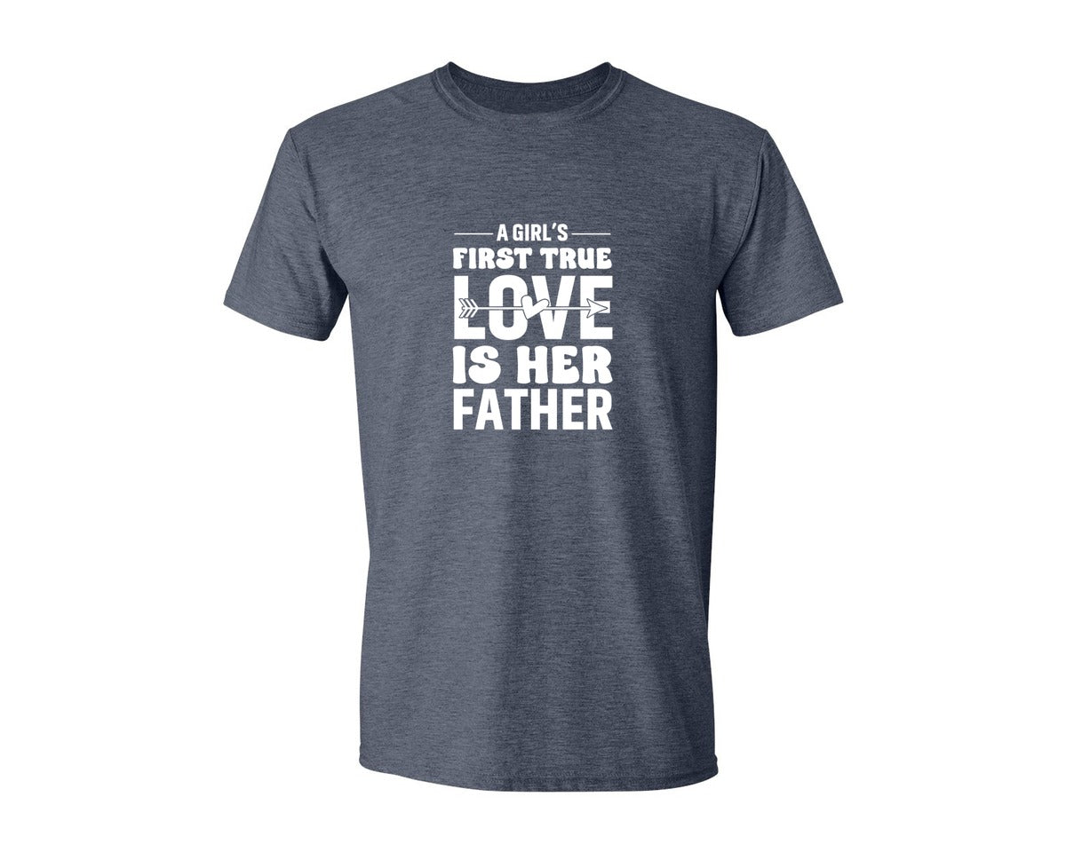 brand:Generic|color:Heather Navy|First True Love Girls Dad Graphic T-Shirt