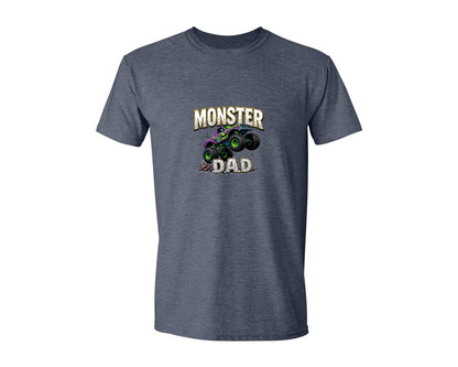 brand:Generic|color:Heather Navy|Fathers Day Monster Truck T Shirtdesign Graphic T-Shirt