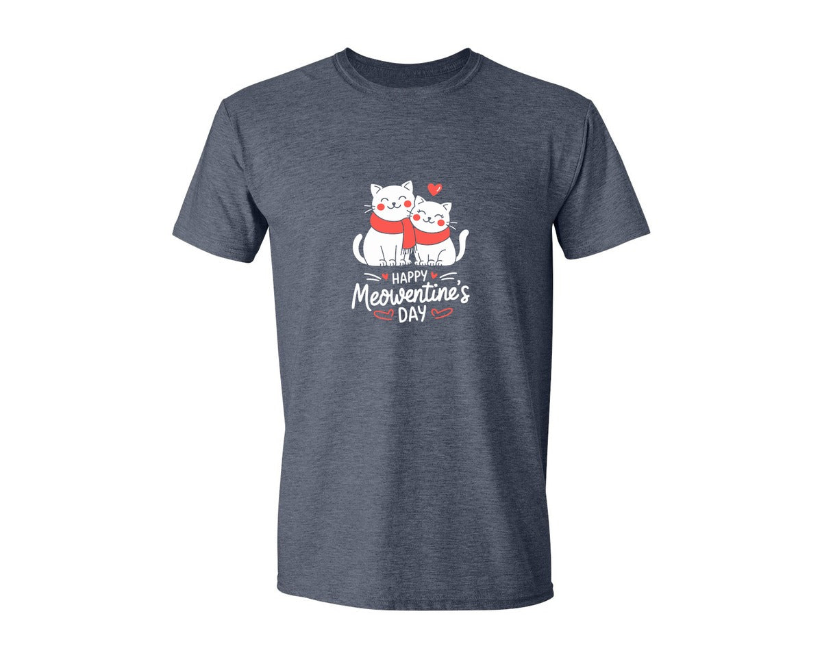 brand:Generic|color:Heather Navy|Happy Meowentines Day T Shirt Design 2 Graphic T-Shirt