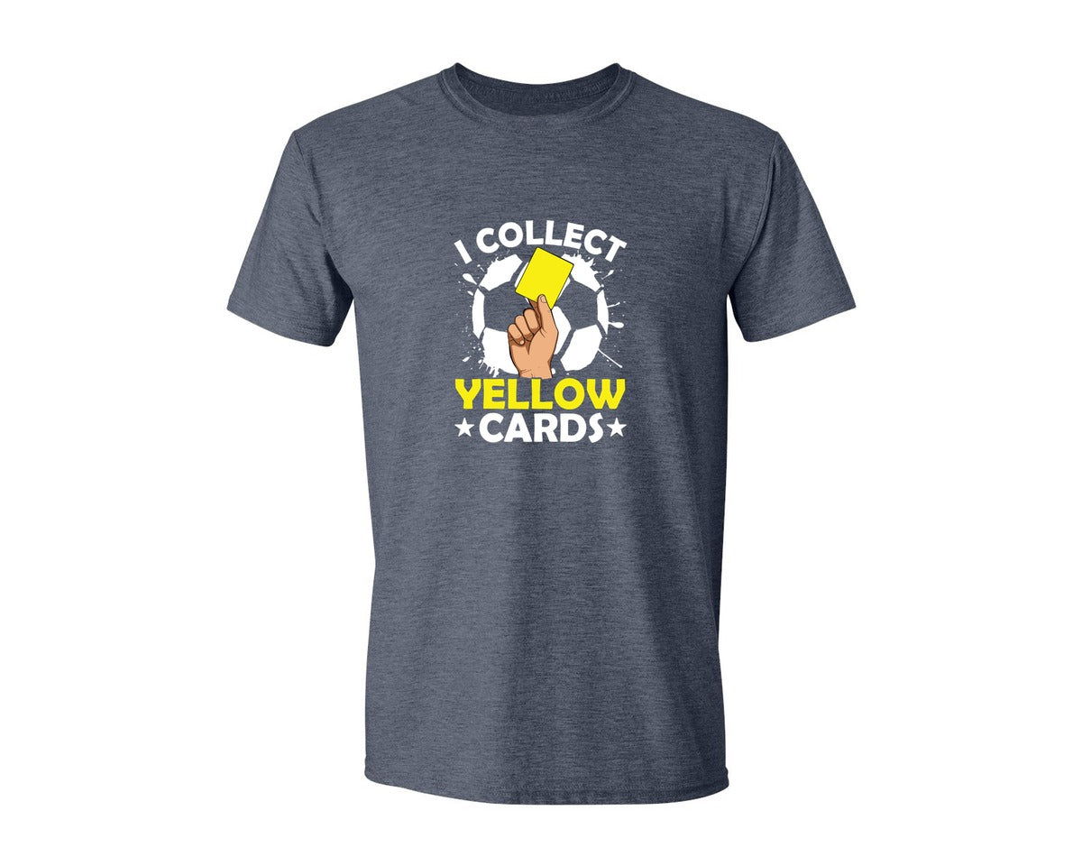 brand:Generic|color:Heather Navy|I Collect Yellow Cards Soccer T Shirt Graphic T-Shirt