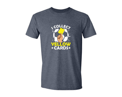 brand:Generic|color:Heather Navy|I Collect Yellow Cards Soccer T Shirt Graphic T-Shirt