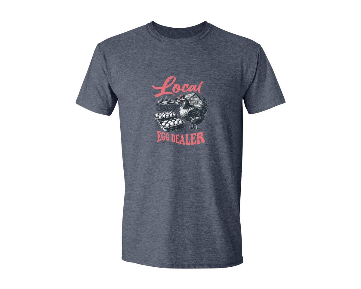 brand:Generic|color:Heather Navy|Local Egg Dealer Chicken Farm Shirt Graphic T-Shirt