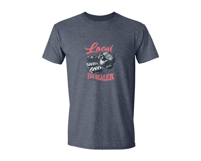 brand:Generic|color:Heather Navy|Local Egg Dealer Chicken Farm Shirt Graphic T-Shirt