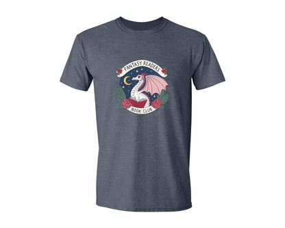 brand:Generic|color:Heather Navy|Fantasy Book Club Dragon Book Graphic T-Shirt