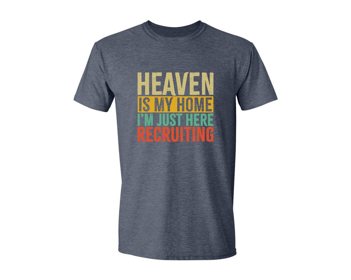 brand:Generic|color:Heather Navy|Heaven Is My Home Christian Religious 2 Graphic T-Shirt