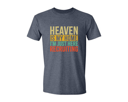 brand:Generic|color:Heather Navy|Heaven Is My Home Christian Religious 2 Graphic T-Shirt