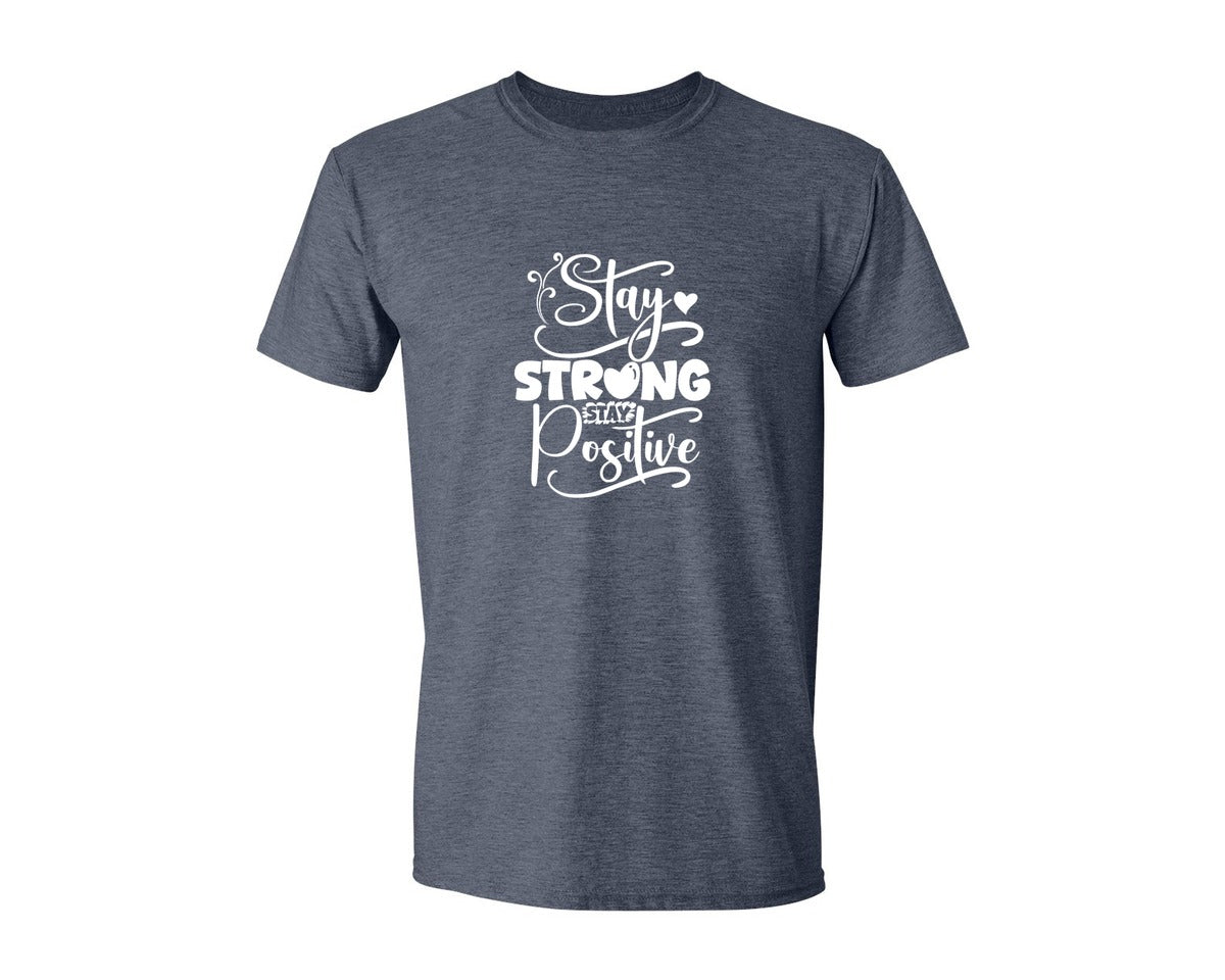 brand:Generic|color:Heather Navy|Stay Strong Stay Positive 2 Graphic T-Shirt