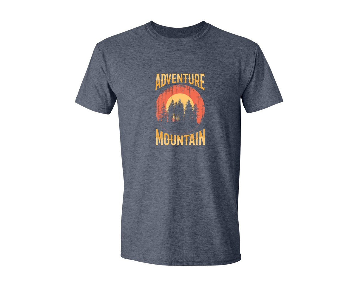 brand:Generic|color:Heather Navy|Wild Life Experience Mountain Hiking Tee 4 Graphic T-Shirt