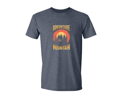 brand:Generic|color:Heather Navy|Wild Life Experience Mountain Hiking Tee 4 Graphic T-Shirt
