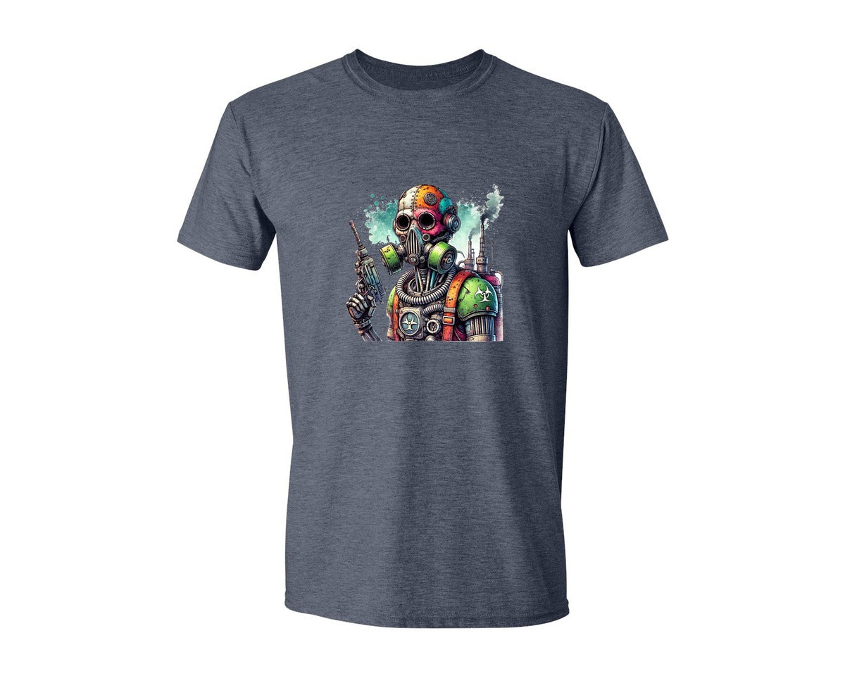 brand:Generic|color:Heather Navy|Robot Sublimationsticker Graphic T-Shirt