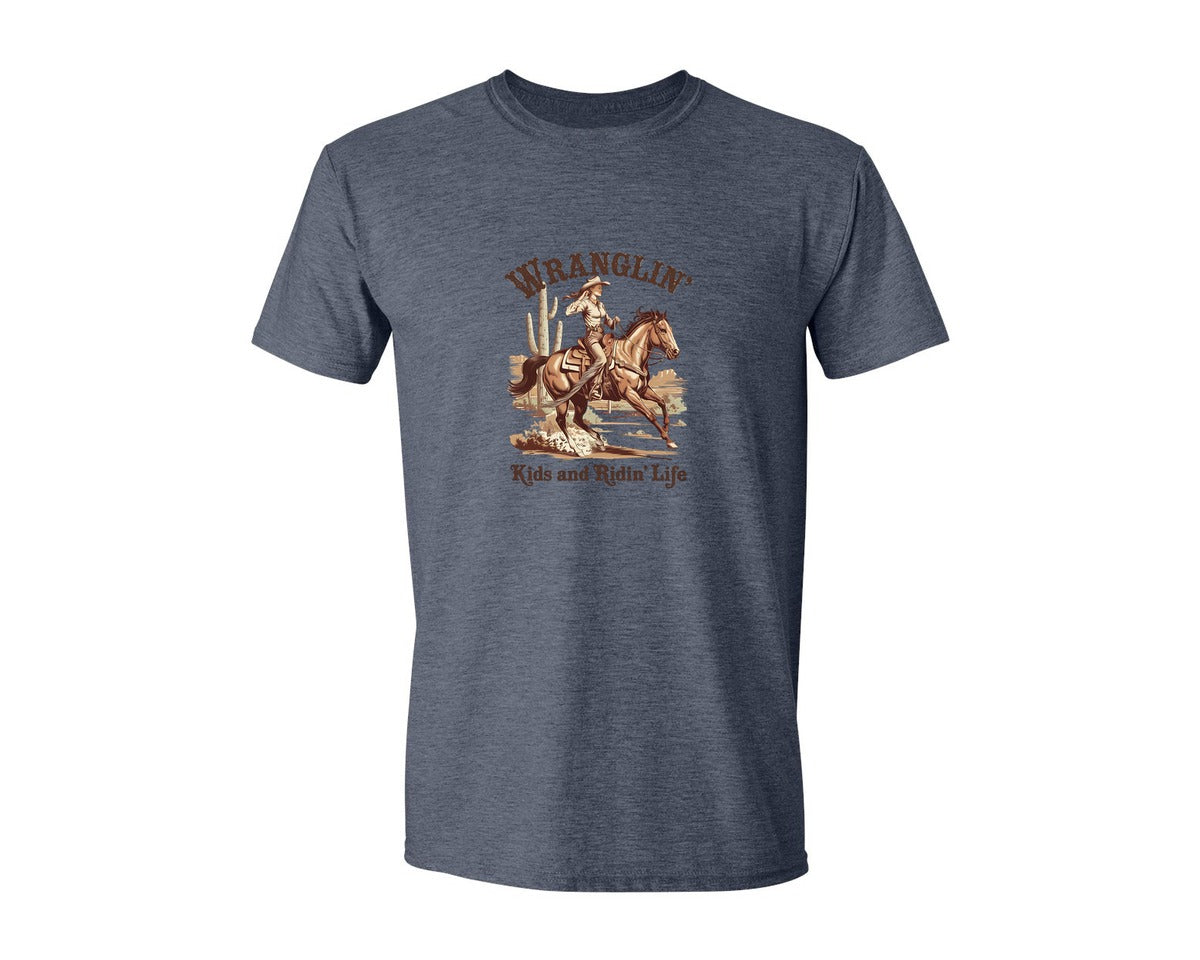brand:Generic|color:Heather Navy|Western Mothers Day Mom 2 Graphic T-Shirt