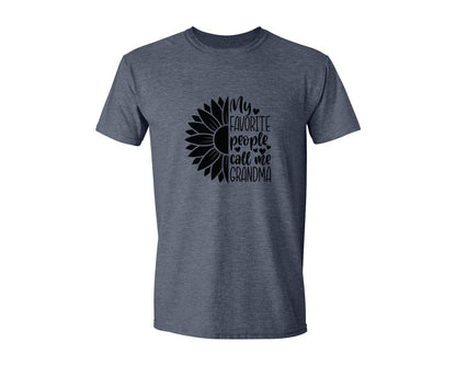 brand:Generic|color:Heather Navy|Grandma Sunflower Grandma Graphic T-Shirt