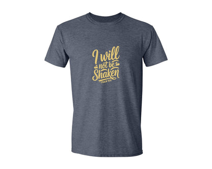 brand:Generic|color:Heather Navy|I Will Not Be Shaken Psalm Graphic T-Shirt