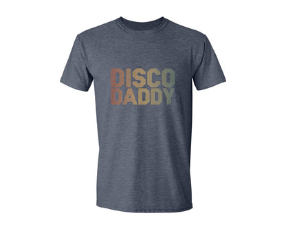 brand:Generic|color:Heather Navy|Disco Daddy Retro Old School Graphic T-Shirt