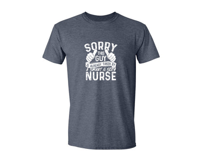 brand:Generic|color:Heather Navy|Sorry This Guy Is Career T Shirt Graphic T-Shirt