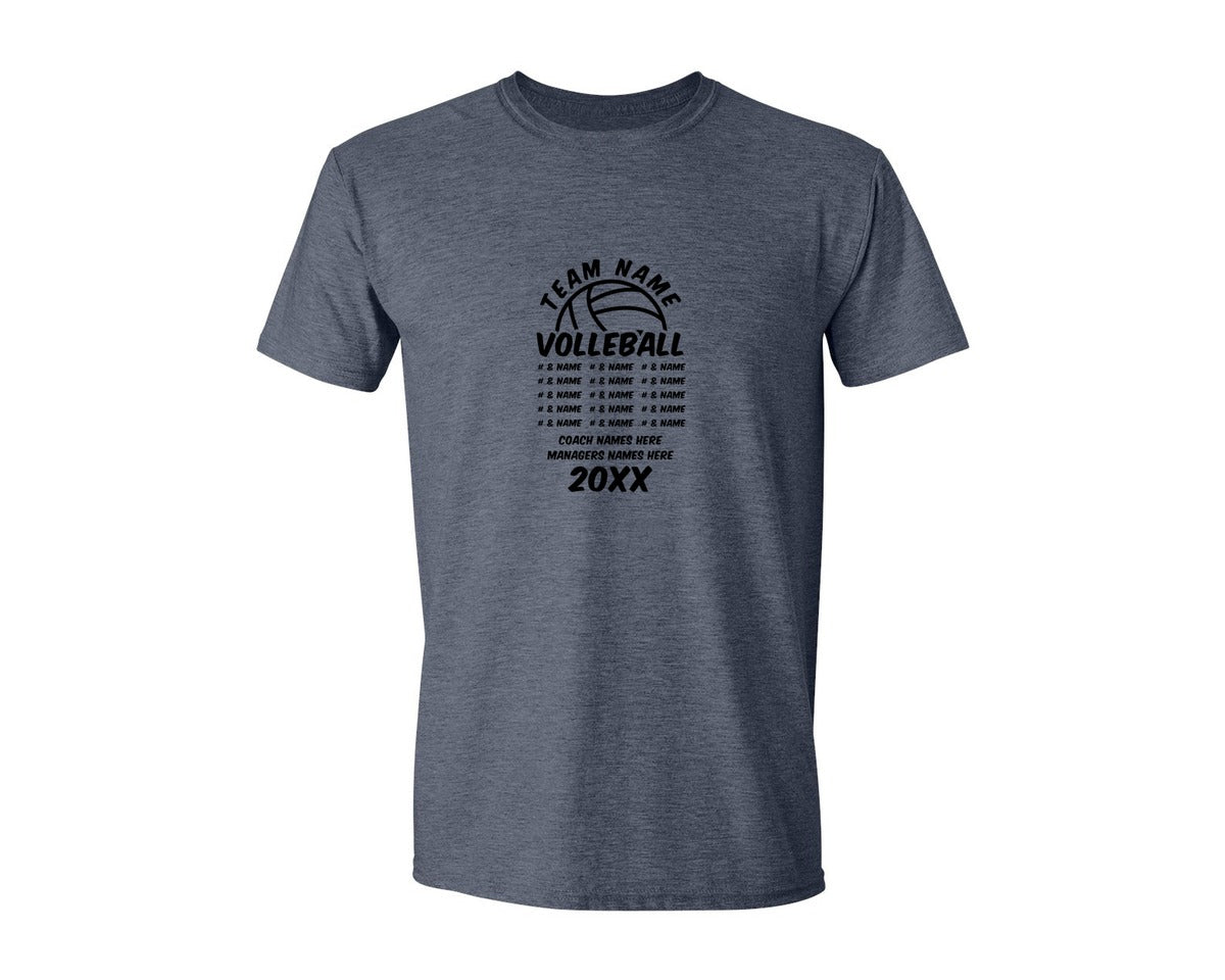 brand:Generic|color:Heather Navy|Volleyball Team Volleyball Team Graphic T-Shirt