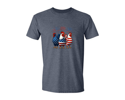brand:Generic|color:Heather Navy|Patriotic Usa Chicken Funny American Graphic T-Shirt