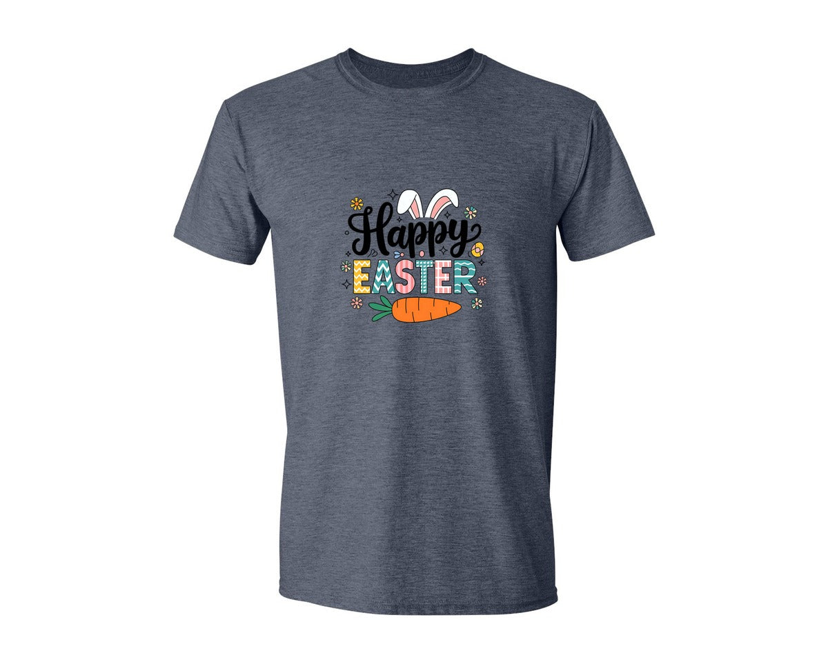 brand:Generic|color:Heather Navy|Retro Happy Easter Design 7 Graphic T-Shirt