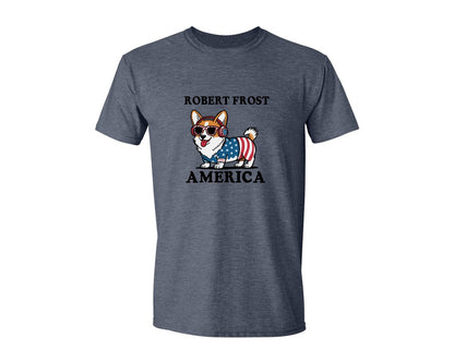 brand:Generic|color:Heather Navy|Corgi Dog 4Th Of July Graphic T-Shirt