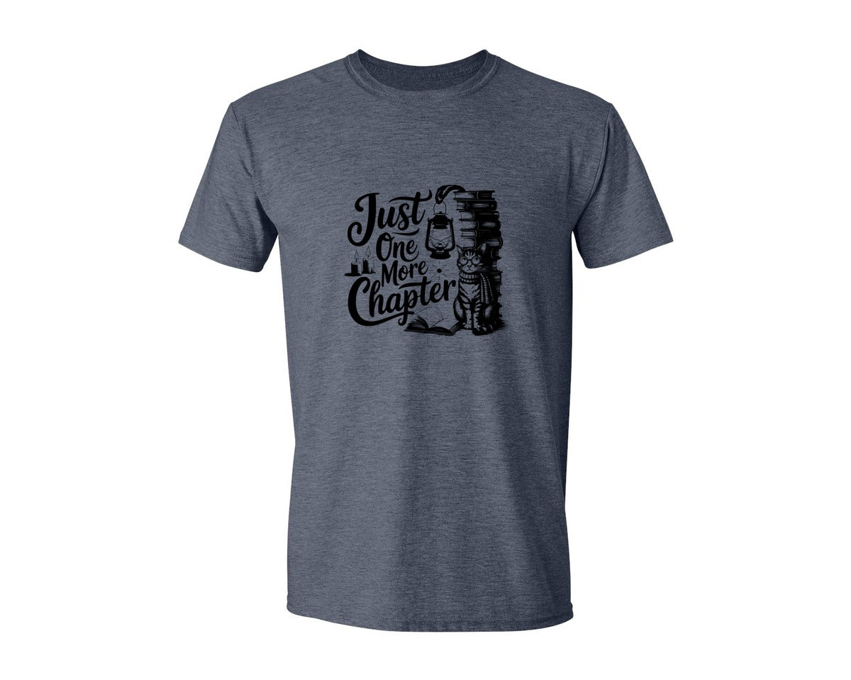 brand:Generic|color:Heather Navy|Just One More Chapter T Shirt Design Graphic T-Shirt