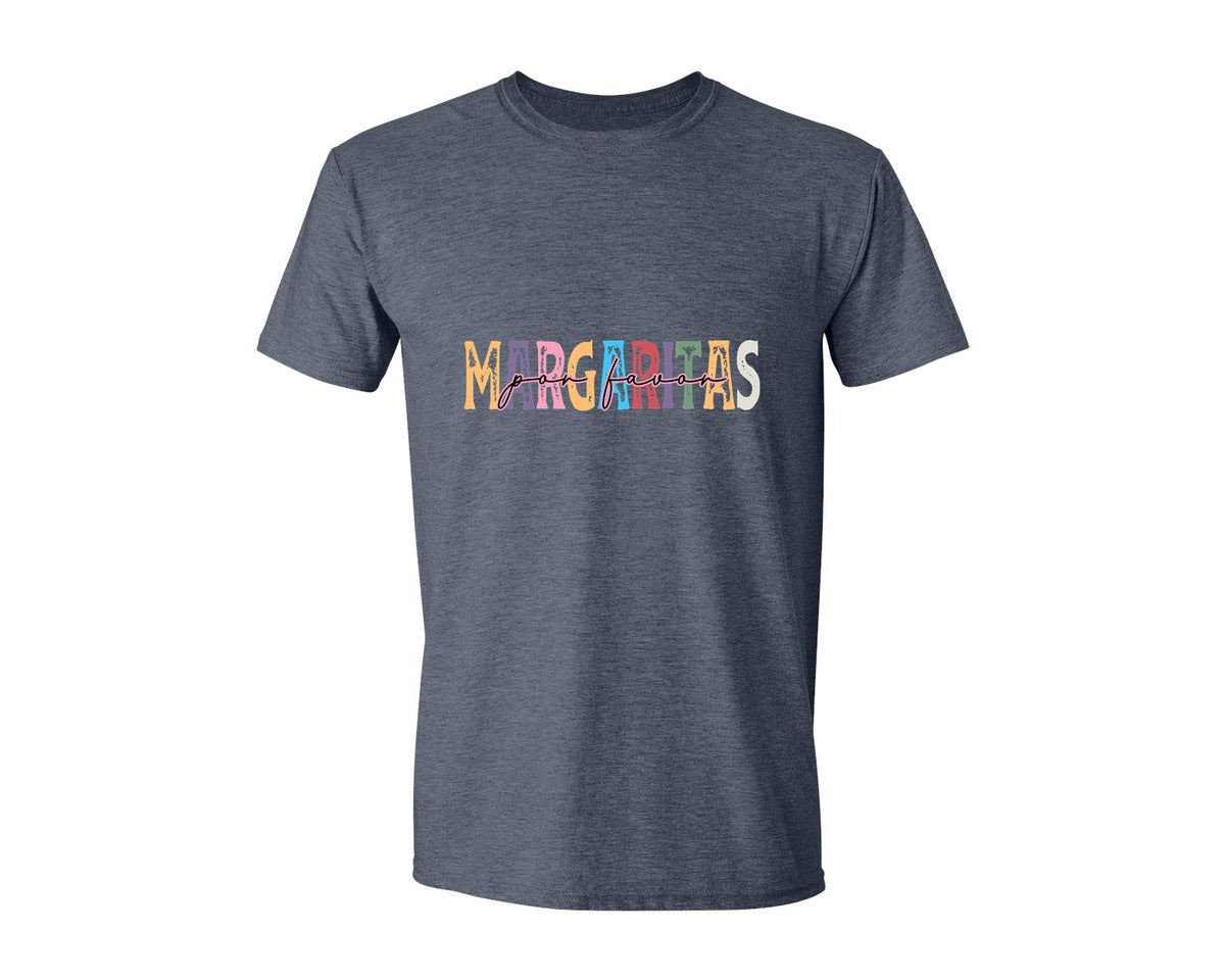 brand:Generic|color:Heather Navy|Margaritas Por Favor 2 Graphic T-Shirt