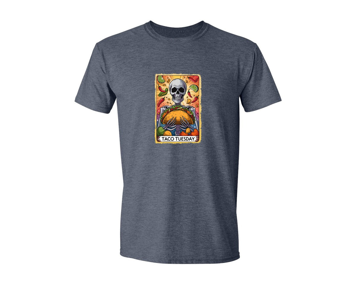 brand:Generic|color:Heather Navy|Skeleton Tarot Card Cinco De Mayo Tshirt Graphic T-Shirt