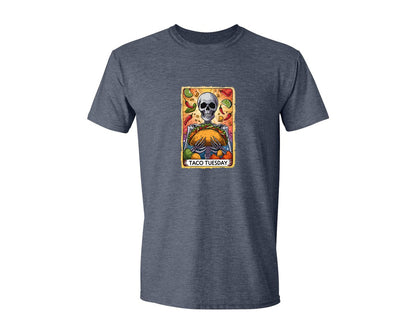 brand:Generic|color:Heather Navy|Skeleton Tarot Card Cinco De Mayo Tshirt Graphic T-Shirt