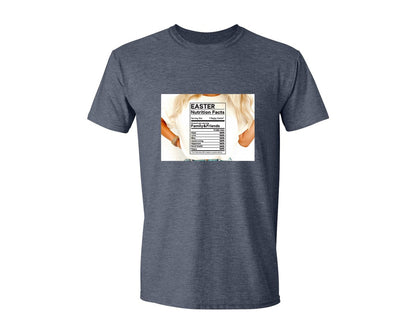 brand:Generic|color:Heather Navy|Easter Nutrition Facts Easter 2 Graphic T-Shirt