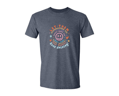 brand:Generic|color:Heather Navy|Let Them Keep Shining Inspirat Graphic T-Shirt