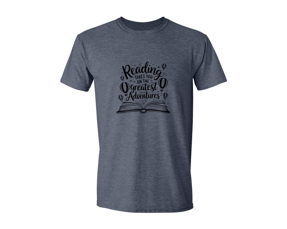 brand:Generic|color:Heather Navy|Reading Takes You On The Greatest Advent 4 Graphic T-Shirt