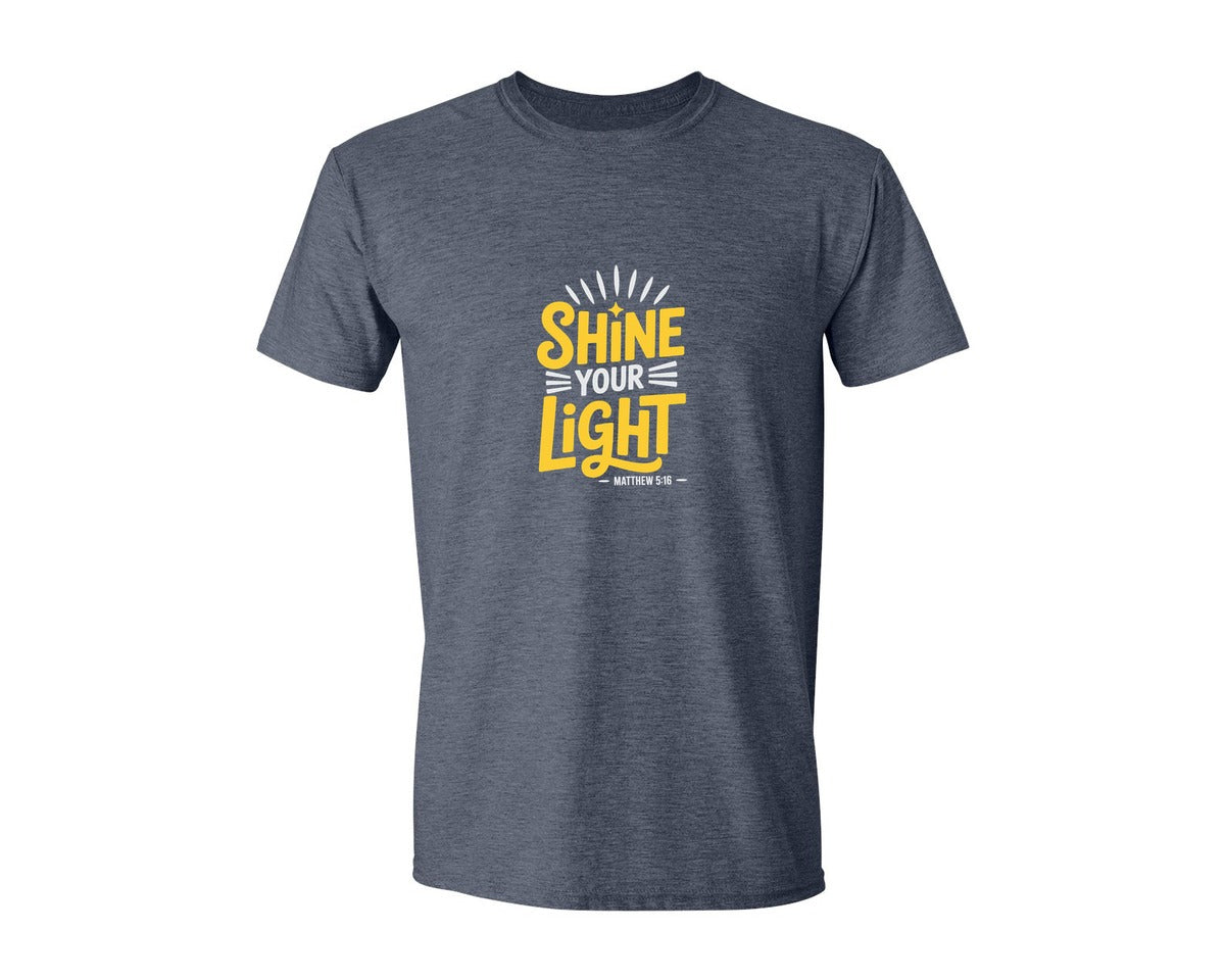 brand:Generic|color:Heather Navy|Shine Your Light Matthew 5 Graphic T-Shirt