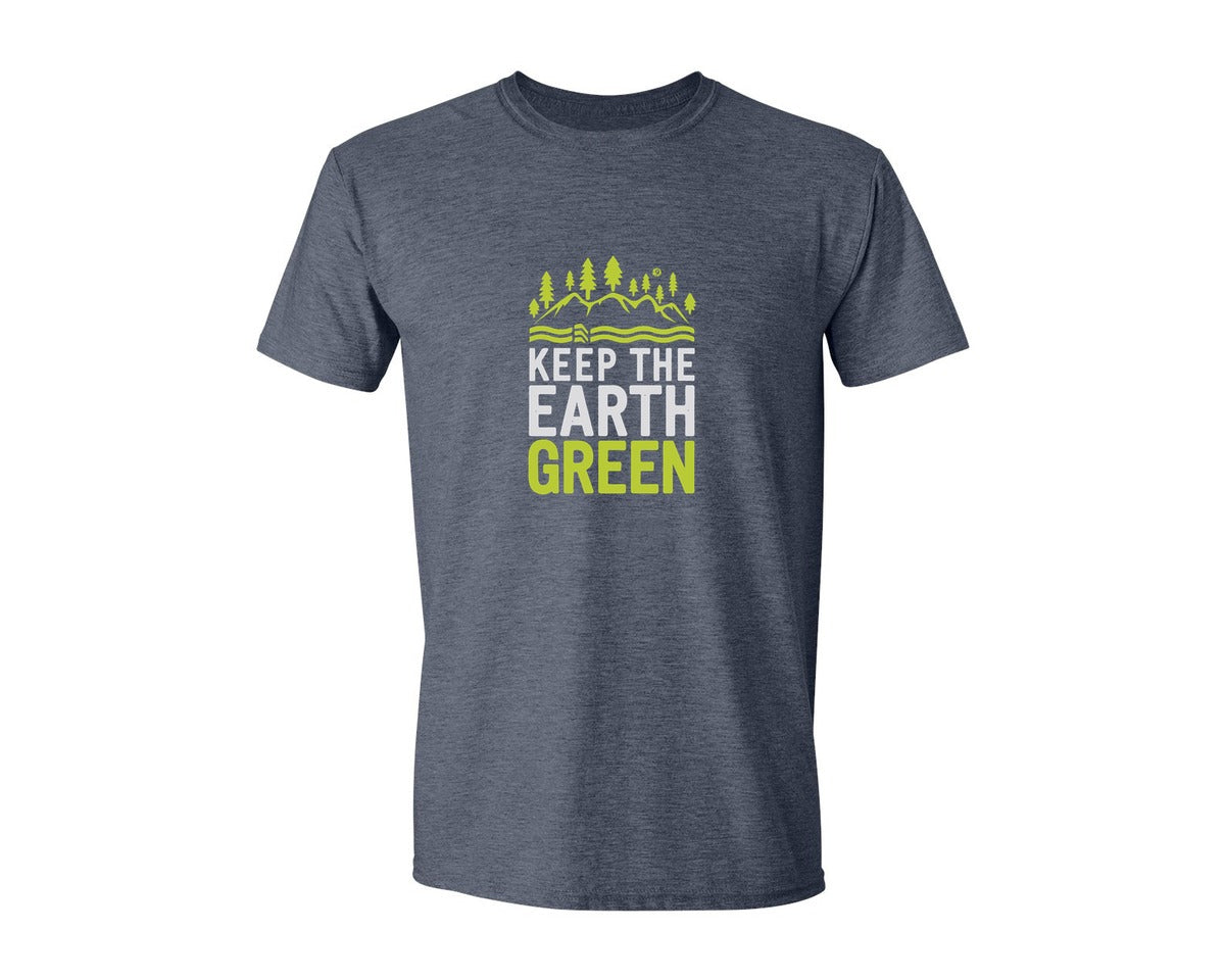 brand:Generic|color:Heather Navy|Keep The Earth Green Environment Cute Graphic T-Shirt