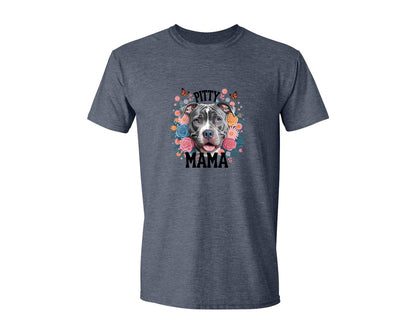 brand:Generic|color:Heather Navy|Pitty Mama Cute Pitbull Dog Graphic T-Shirt