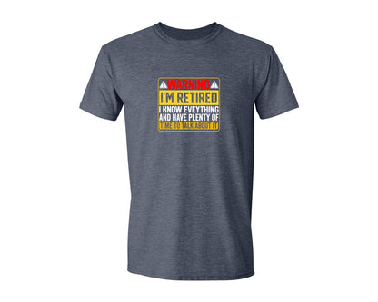 brand:Generic|color:Heather Navy|Warning Im Retired Career T Shirt Graphic T-Shirt