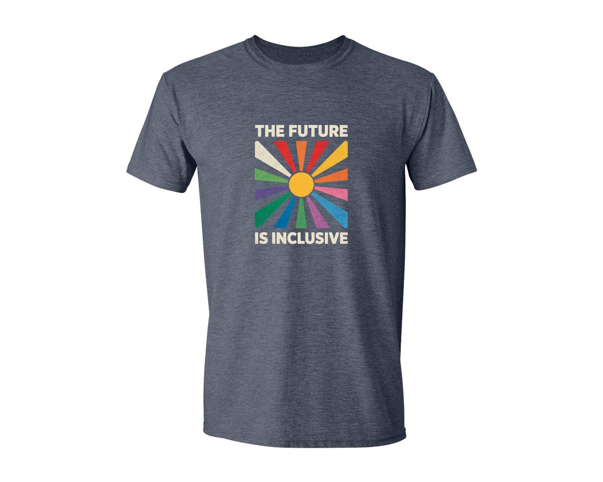 brand:Generic|color:Heather Navy|The Future Is Inclusive Lgbtq Pride Graphic T-Shirt