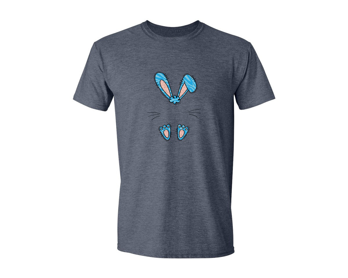 brand:Generic|color:Heather Navy|Boys Easter Monogram Bunny Graphic T-Shirt