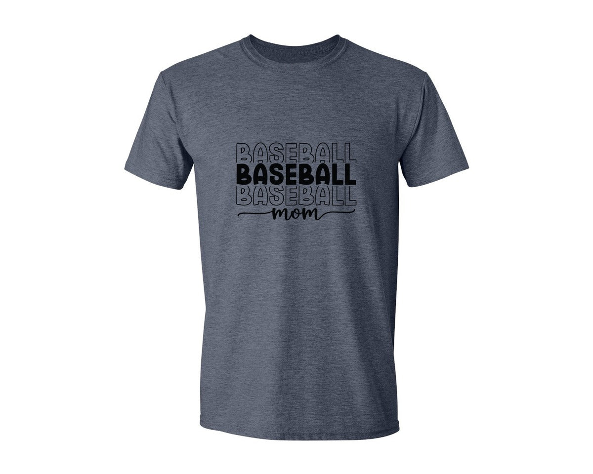 brand:Generic|color:Heather Navy|Baseball Mom Baseball Mom 3 Graphic T-Shirt
